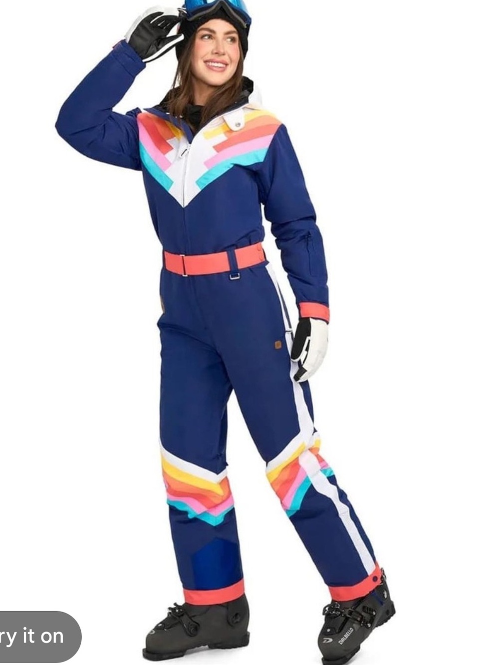 Tipsy Elves rainbow Santa Fe Snow Suit small